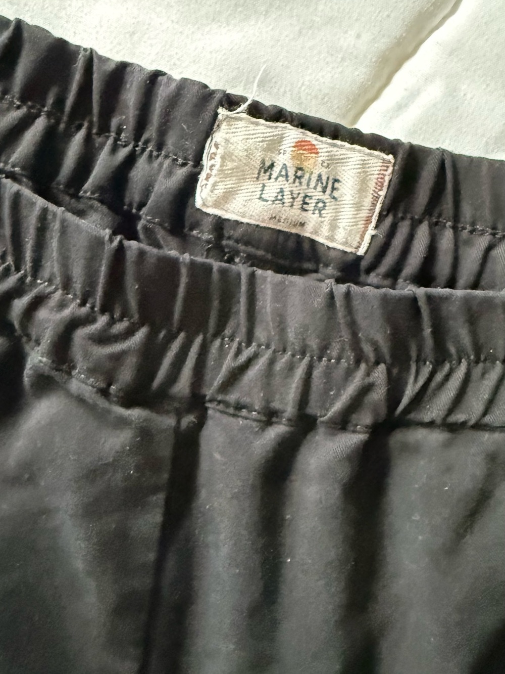 Marine Layer Black Elastic Waist Joggers